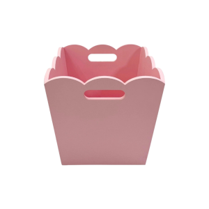 Scalloped MDF Storage Bin - Pink Color