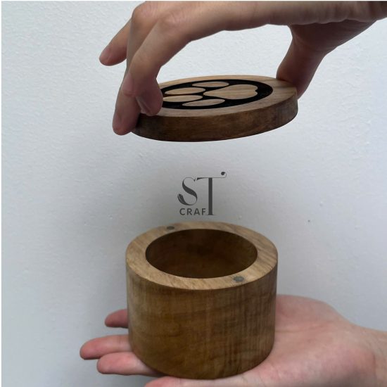 Wooden Paw Pet Keepsake Urn