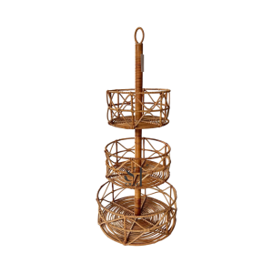 3-Tier Rattan Basket Stand