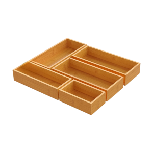 Bamboo Drawer Organizer Set 5 Pieces