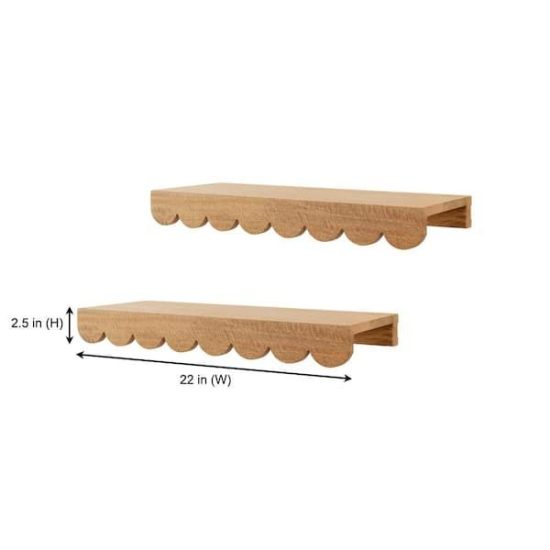 Wood Scalloped Wall Shelf