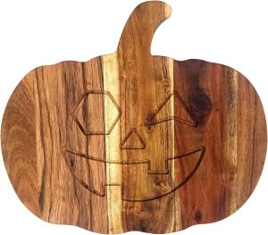 Wooden Pumpkin Chopping Board for Halloween Decor