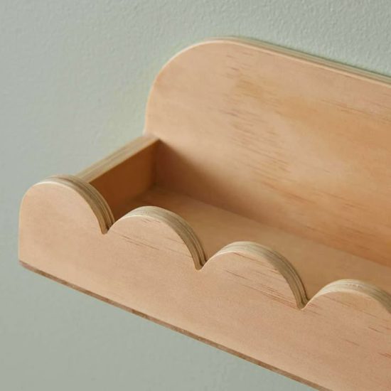 Wood Scalloped Wall Shelf
