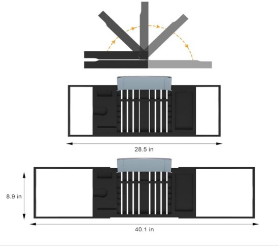 Foldable Bamboo Bathtub Trays