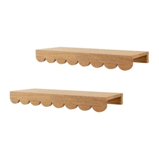 Wood Scalloped Wall Shelf