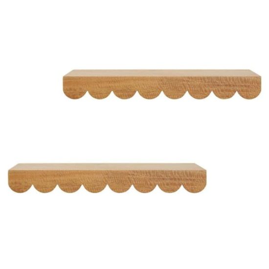 Wood Scalloped Wall Shelf