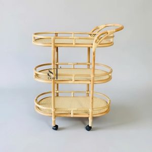 rattan bar cart