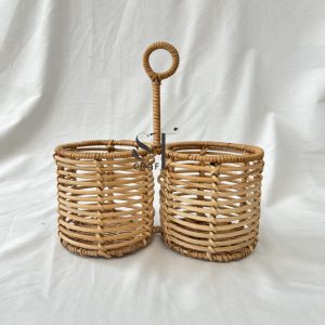 rattan utensil holder