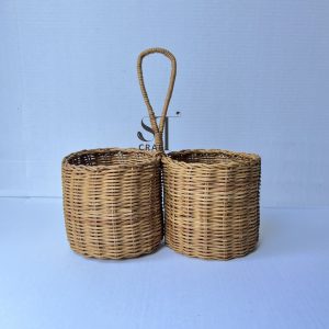 rattan utensil caddy