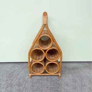 rattan wine rack