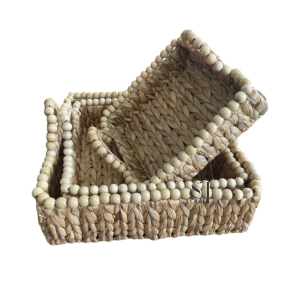 set of 3 water hyacinth tray