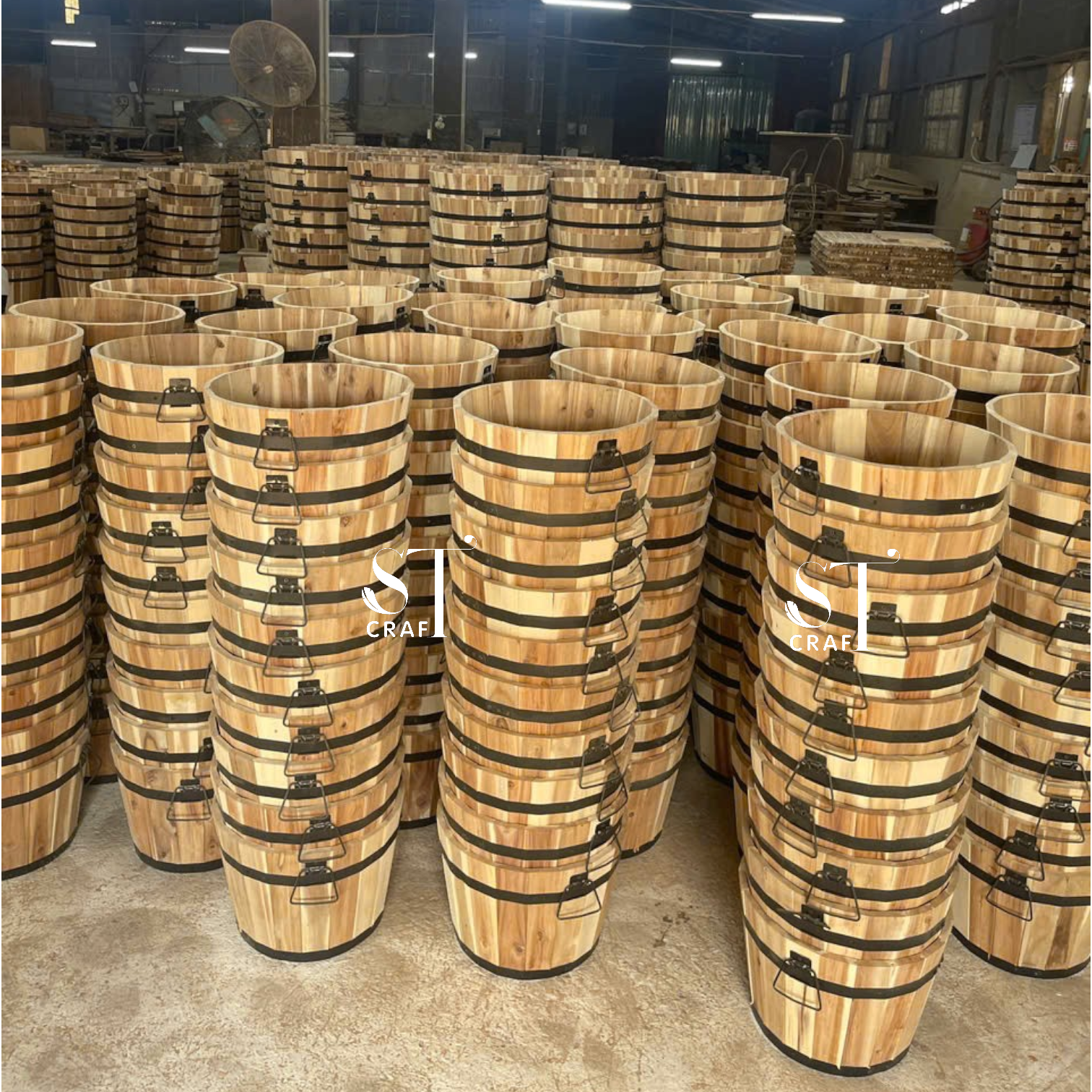 STWP263-3 Wood Barrel Planter 11"X9"