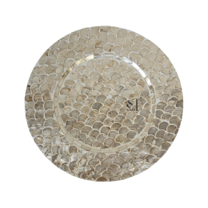 Mother of Pearl Placemat Charger in Grey